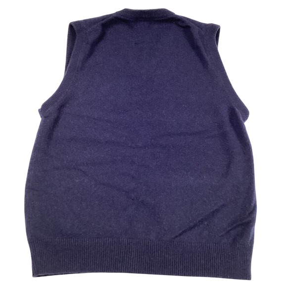 LL Bean Men's Lambswool V-Neck Sleeveless Sweater Vest‎ Navy Blue S-REG - Picture 2 of 6